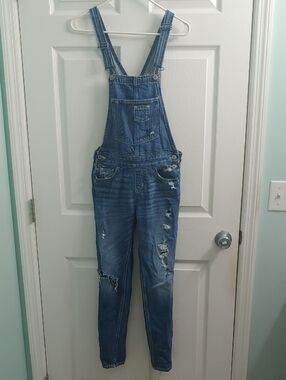 Hollister Distressed Denim Overalls Skinny Women's Size XS
